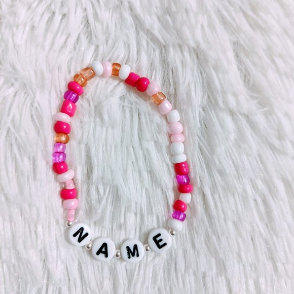 Personalized Letter Bead Bracelet Stretcy Cord - Picture 2 of 2